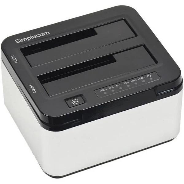 Simplecom - SD322 Dual Bay USB 3.0 Aluminium Docking Station For 2.5" and 3.5" SATA HDD - Silver