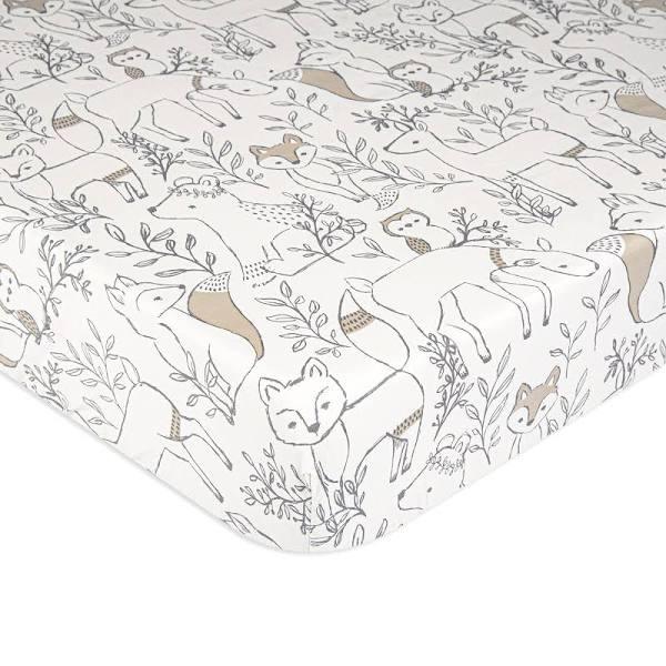 Crane Baby Cot Fitted Sheet - Ezra Woodland