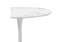 Oikiture 60cm Dining Table Kitchen Marble Tulip Round Metal Leg White