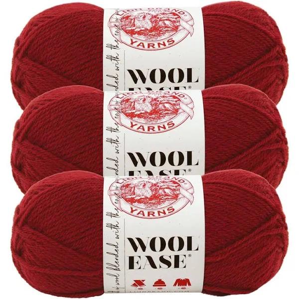 Lion Brand Yarn (3 Pack) Wool-Ease Yarn, Cranberry