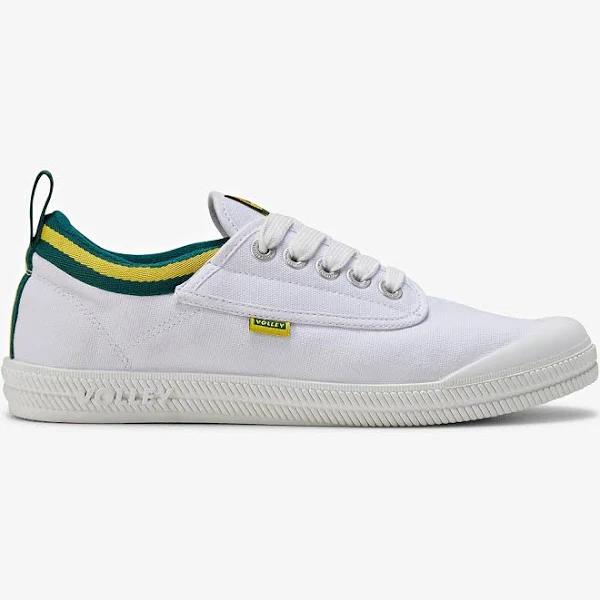 Dunlop Volleys International Volley Low Canvas Casual Mens Shoes Sneakers - White/Green/Gold - Mens US11/EU44/UK10