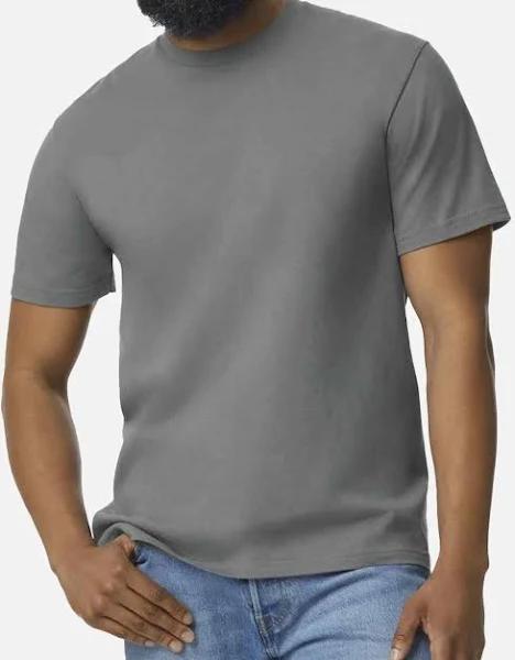 Gildan Mens Midweight Soft Touch T-Shirt Graphite Heather S Ringspun Cotton Mens T-Shirt