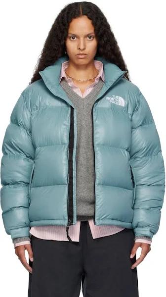 The North Face SSENSE Exclusive Blue 1996 Retro Shine Nuptse Down Jacket