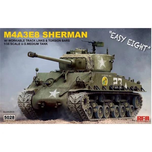 Ryefield 1/35 Sherman M4A3E8 w/workable Track Links Plastic Model Kit