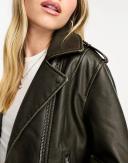 New Look Faux Leather Biker Jacket in Black