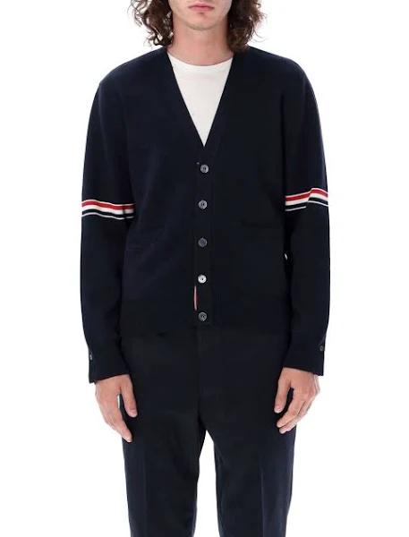 Thom Browne Navy Milano V-Neck Cardigan