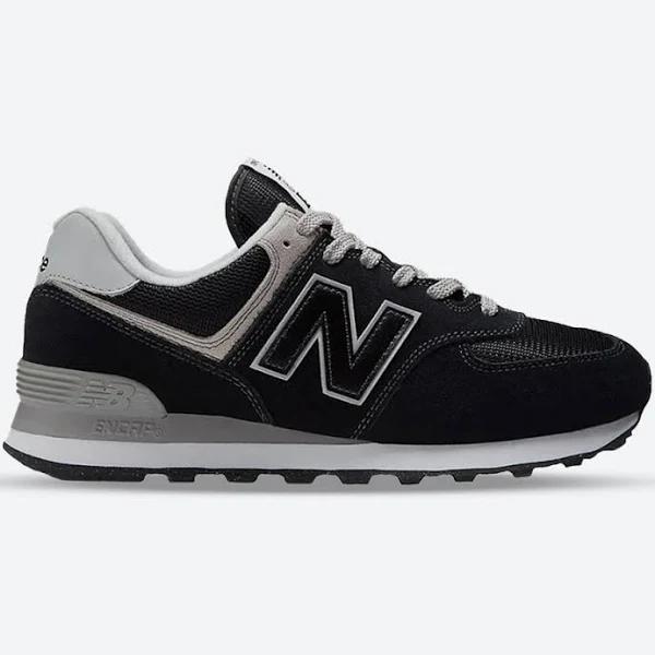 Men's Wide Fit New Balance ML574 Running Sneakers - Exclusive, Black/White / 7.5 / 2E