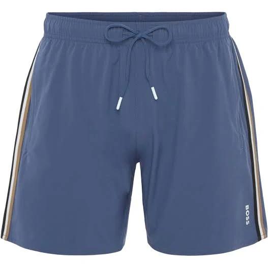 Boss Iconic Swim Short in Open Blue, Size XXL