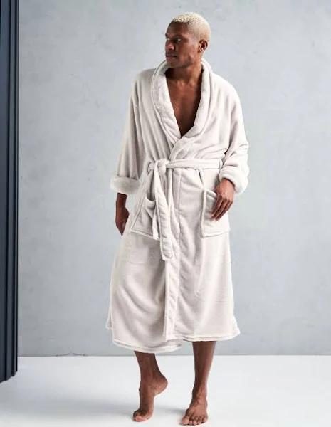 Linen House Plush One Size Bath Robe (Cream)