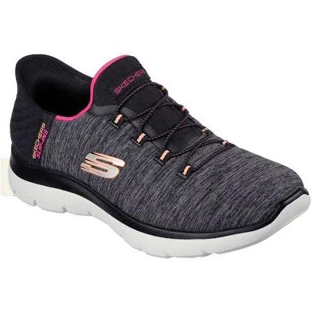 Skechers Black/ Pink Womens Slip in Summits Dazzling Haze Trainers