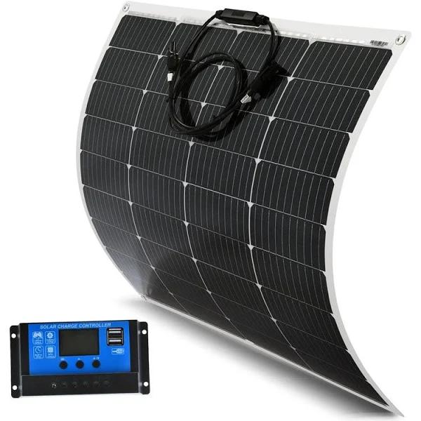 Acemor 12V 200W Flexible Solar Panel + 10A Controller Camping Battery Charge