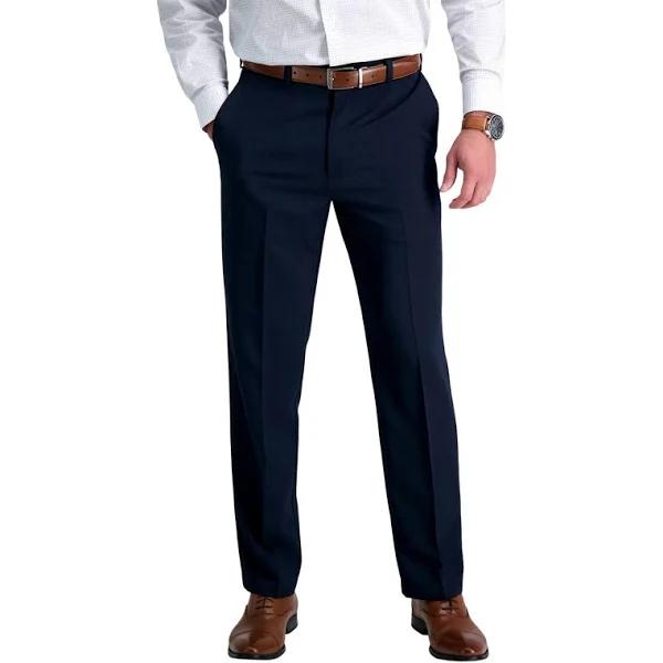 Haggar Men's Cool 18 Hidden Comfort Waist Plain Front Pant