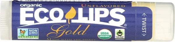 Eco Lips Organic Gold Lip Balm (Unflavored) 0.15oz