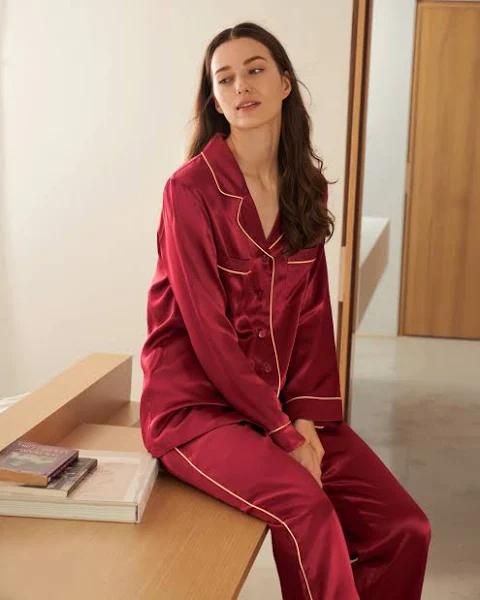 LILYSILK Silk Pajamas AU Women Casual Yet Stylish Claret XL