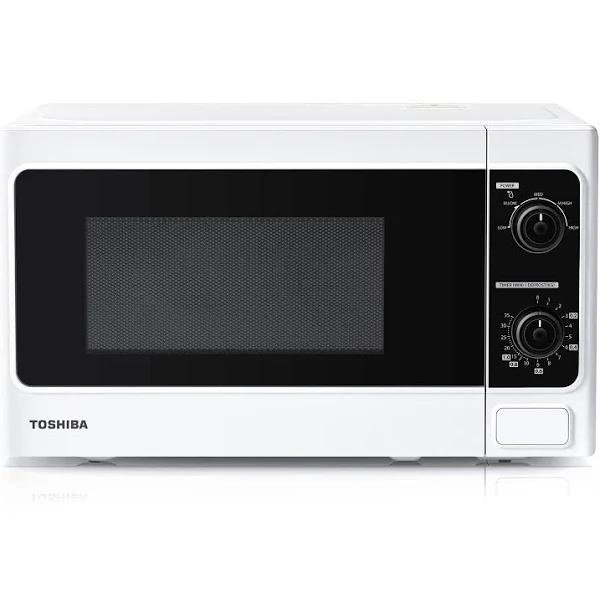 Toshiba 800W 20L Microwave Oven With Function Defrost And 5 Power Levels, Stylish Design White - MM-MM20P(WH)