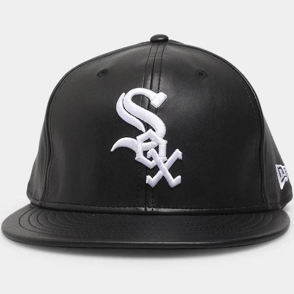 New Era Chicago White Sox 'PU Leather' 59Fifty Fitted Black Leather