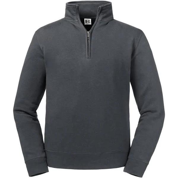 Russell Mens Authentic Quarter Zip Sweatshirt (Convoy Grey) (XS)