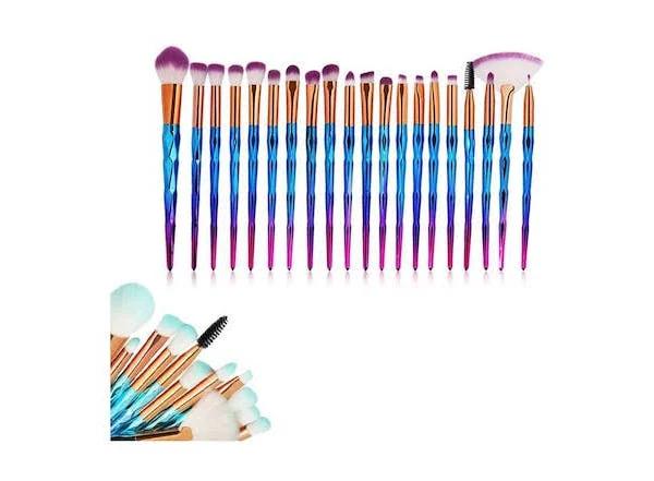 HOD Set of 20 Make Up Brushes Set Cosmetic Tools - Purple