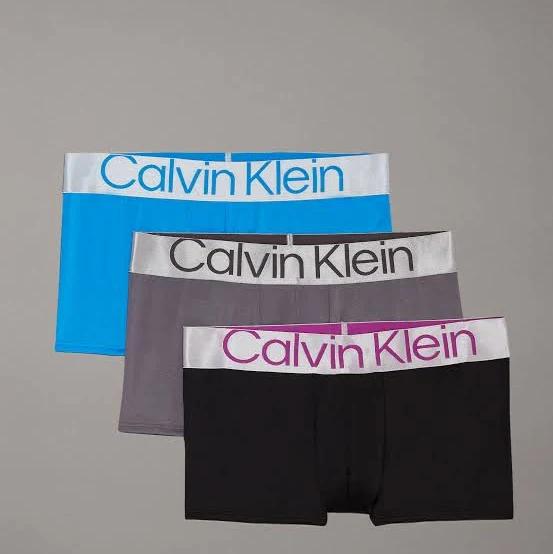 Calvin Klein Reconsidered Steel Cotton Trunks 3 Pack in Multi XL