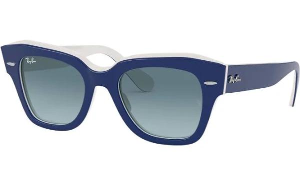 Ray-Ban RB2186 Blue On Orange - Unisex Sunglasses, Blue Lens