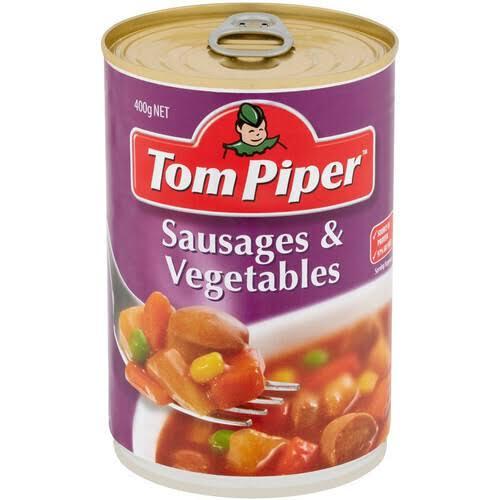 Tom Piper Sausages and Vegetables Canned Meal 400g