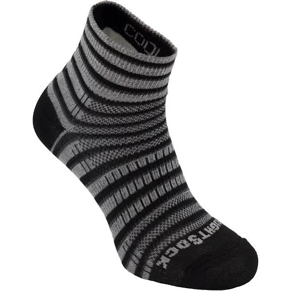 Wrightsock Coolmesh II Stripe Black/White Running/Training Socks - L