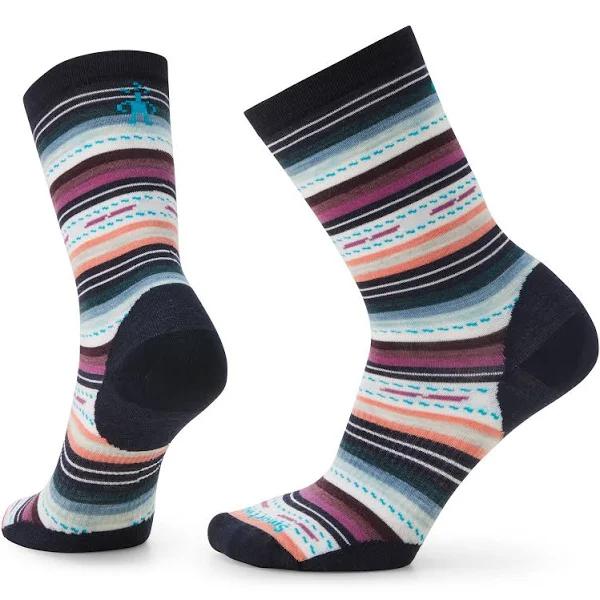 Smartwool Margarita Crew Socks Black Lilac White Women - M