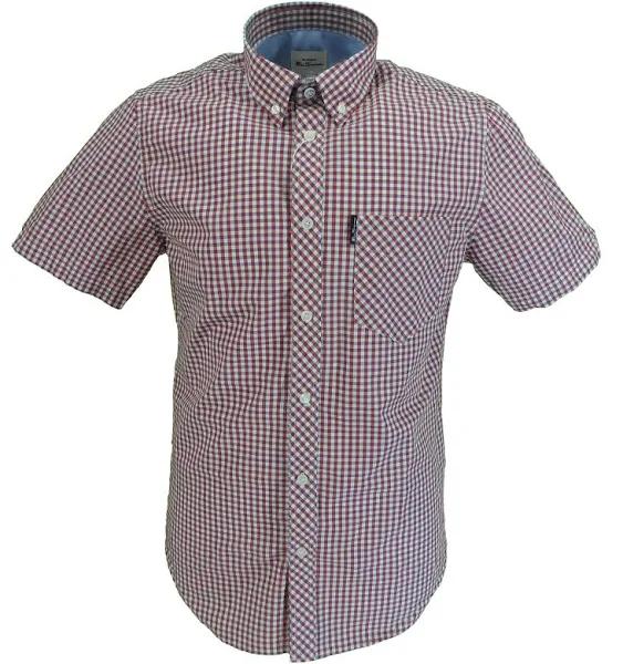 Ben Sherman Frame Check Short Sleeve Shirt XX-Large Red