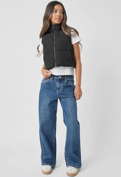 Decjuba Kids Gigi Baggy Fit Jean in Vintage Mid Blue Blue 8