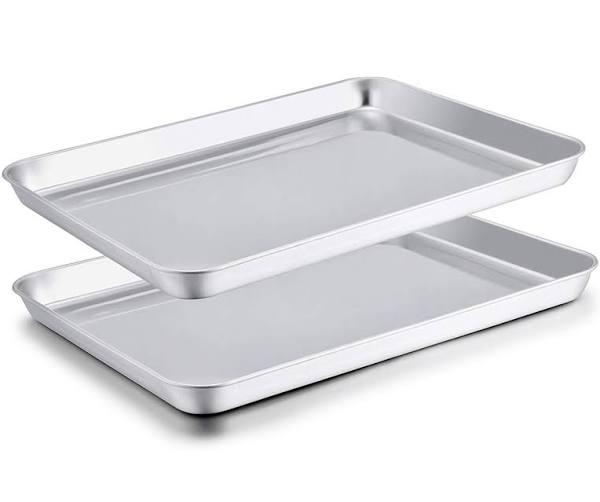 TeamFar Baking Sheet Set of 2 Stainless Steel Baking Pans Tray Cooki