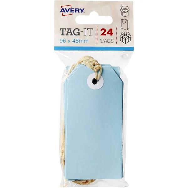 Avery Tag With String 96 x 48mm Blue 24 Pack