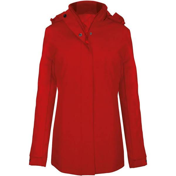 Kariban Womens/Ladies Hooded Parka Jacket Red S