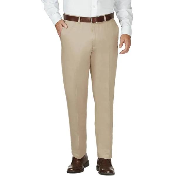 Haggar Men's Work to Weekend Hidden Expandable Waist No Iron Flat Front Pant