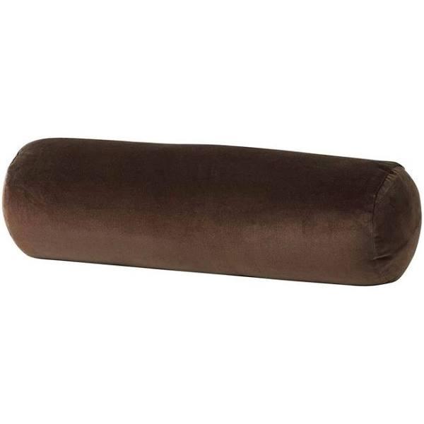 Aura Home Luxury Velvet Bolster Cushion in Chocolate Cushion