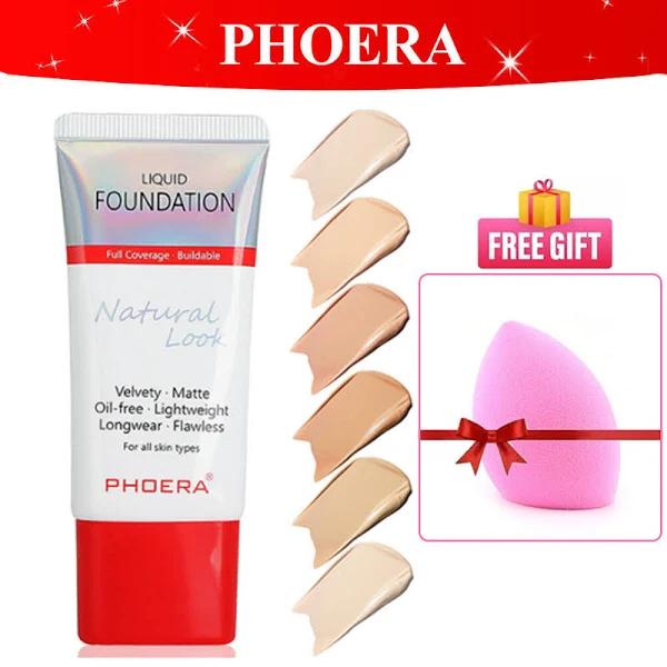 Phoera Matte Liquid Skin Foundation Full Coverage Long Lasting Light