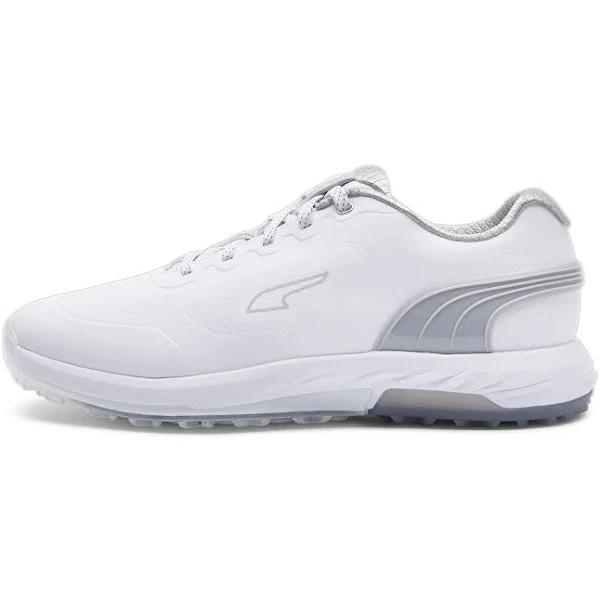 Alphacat Nitro Men's Golf Shoes in White/Flat Light Gray/Silver, Size 8 by Puma