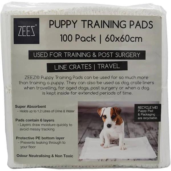 Zeez Puppy Training Absorbtion Pads for Dogs - 60cm x 60cm - 100 Pack