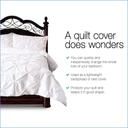 Giselle Bedding Queen Size Quilt Cover Set - White