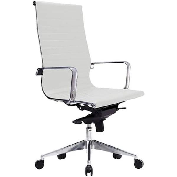 Web High Back Executive Chair White Pu - AfterPay & zipPay Available