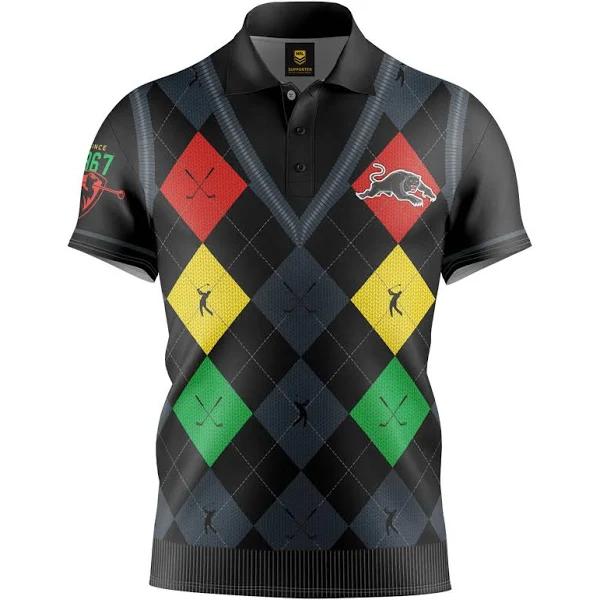 Official NRL Fairway Golf Polo Shirt - Penrith Panthers - Mens