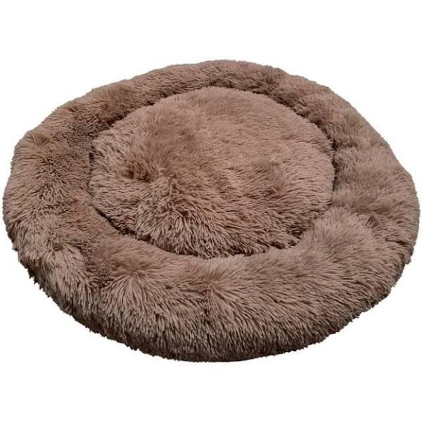 Prestige Pet Snuggle Buddies Calming Cuddler Plush Dog Bed Brown 100cm