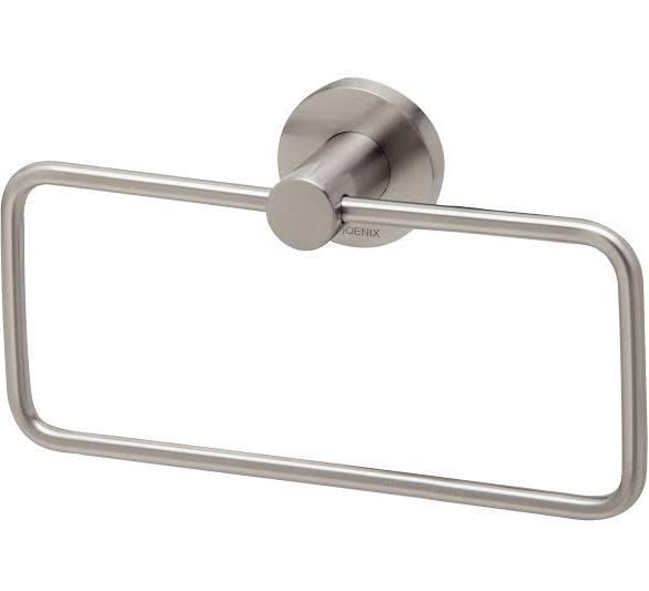 Phoenix Radii Hand Towel Holder Round Plate - Brushed Nickel