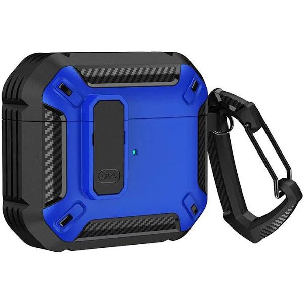 Apple Airpods Pro 3 Case Armor Earphone Heavy Duty Shockproof Protective Cover Black&Blue / Airpods 3