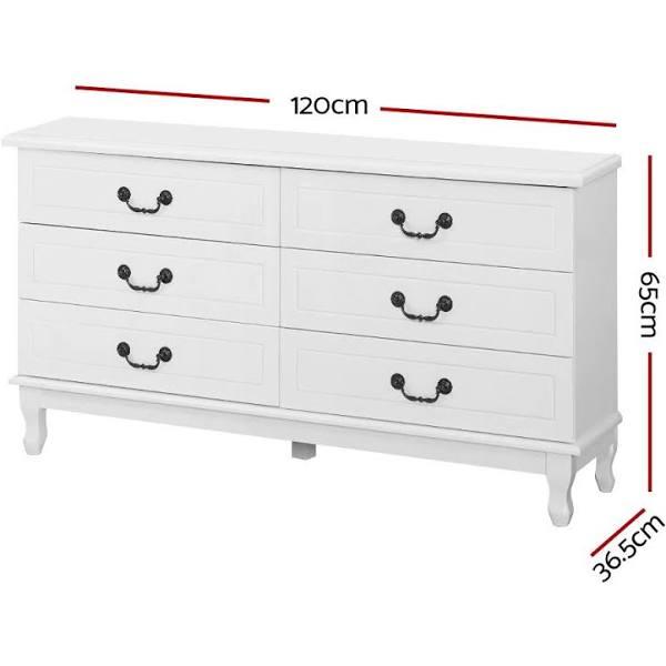 Artiss Chest of Drawers Dresser Table Lowboy Storage Cabinet White