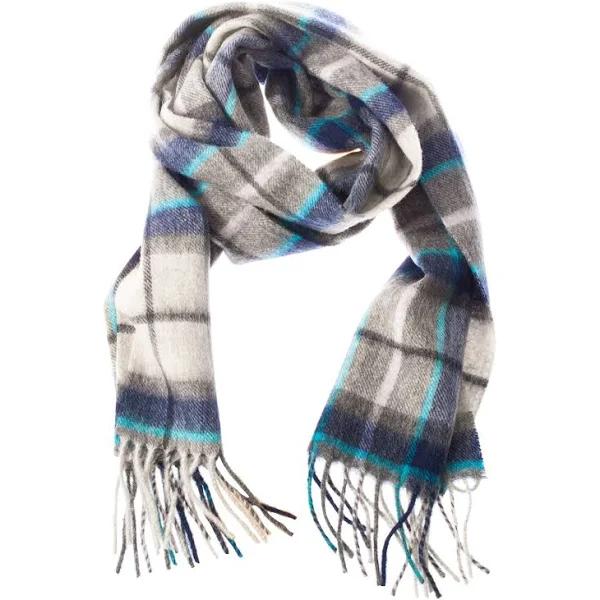 Edinburgh 100% Lambswool Scarf Tweed Tartan Dover/Grey Check One Size