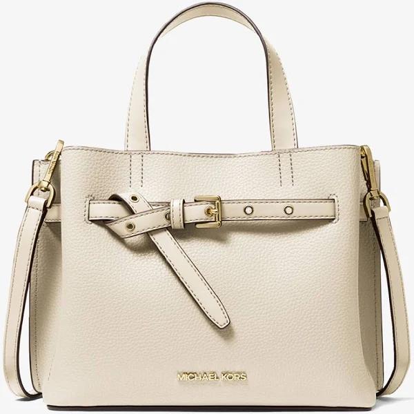 MK Emilia Small Pebbled Leather Satchel - Natural - Michael Kors