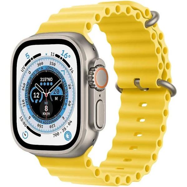 Apple Watch Ultra 49mm Titanium Case with Yellow Ocean Band - GPS + Cellular