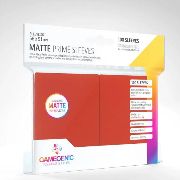 Gamegenic Matte Prime Red - 100 Sleeves