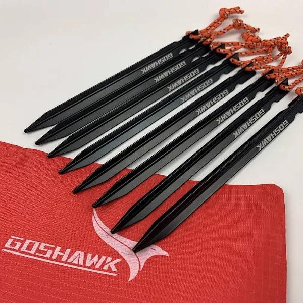 Goshawk 8pcs 18cm Aluminum Alloy Outdoor Camping Trip Tent Peg Ground Nail Stakes Tri