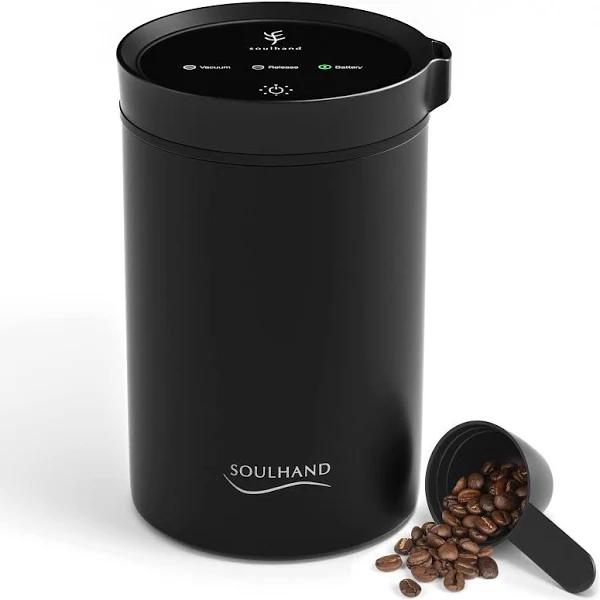 Soul Hand SOULHAND Vacuum Coffee Canister, Airtight Sealed Coffee Canister Automatic Vacuum Stainless Steel Coffee Containers, Coffee Bean Storage